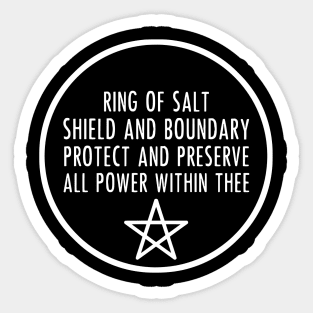 Ring of Salt Protection Pentagram Sticker